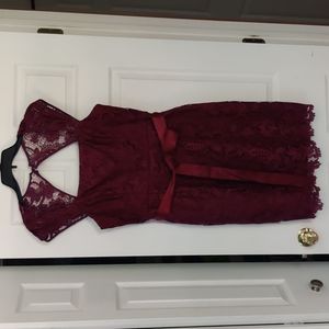 Burgundy lace dress